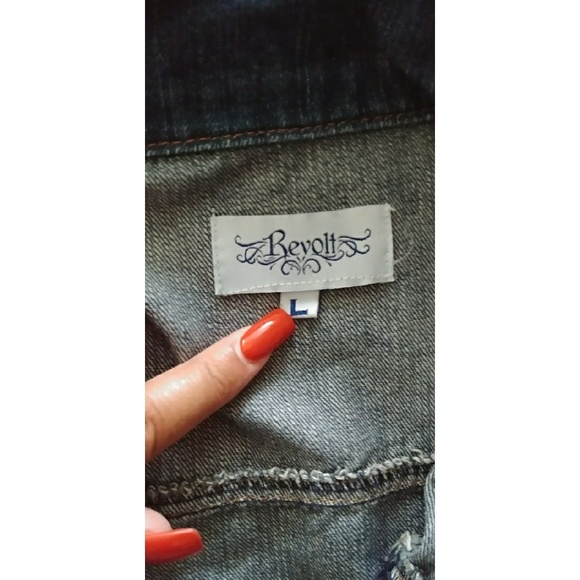 Revolt pocketed jean jacket - Picture 2 of 4